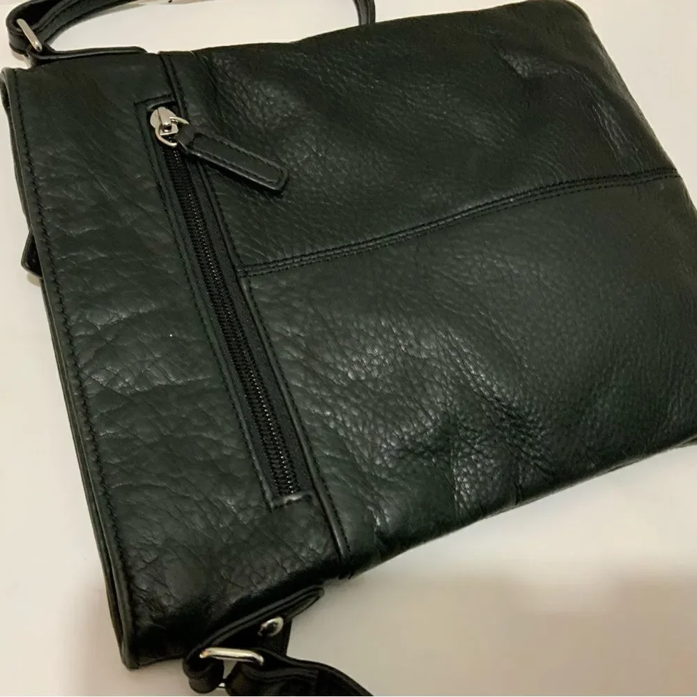 Margot Crossbody Bag Black Genuine Leather Handbag Purse Small